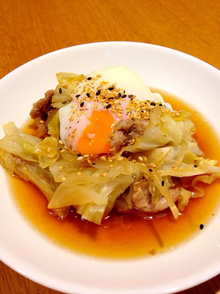 豚肉とキャベツのすき焼き風|まつださんさん