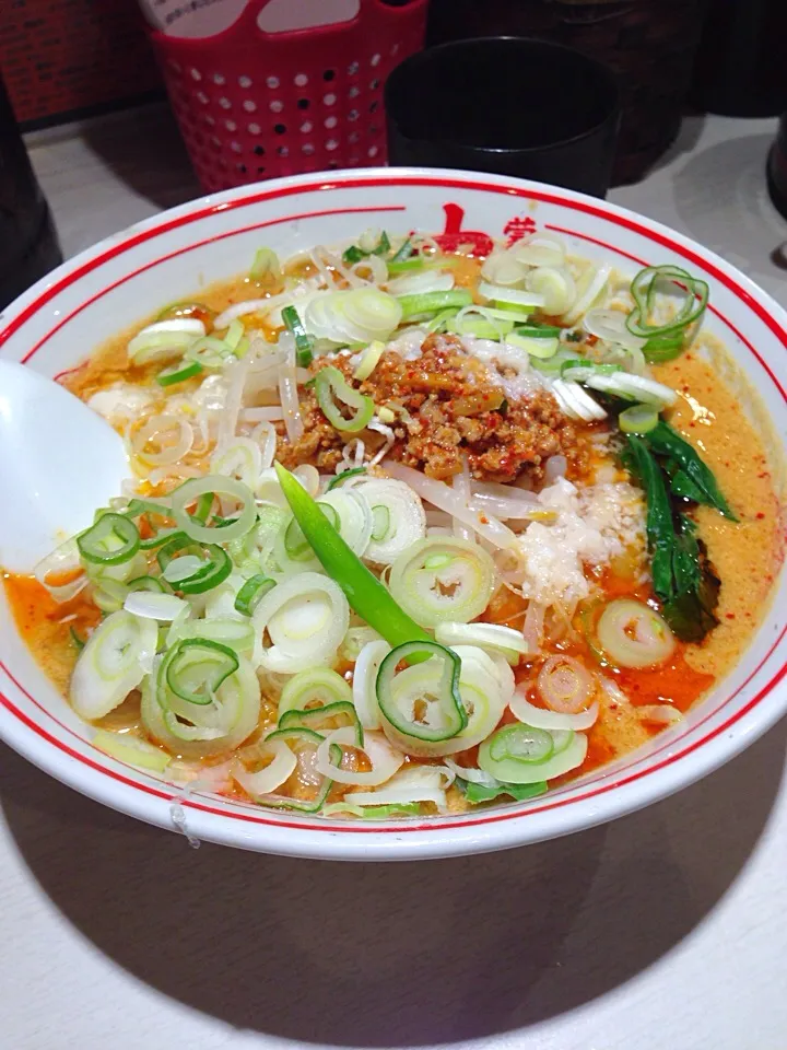 中本風タンタン麺 麺半分に背脂大盛とねぎトッピング。|中華蕎麦 銀時さん