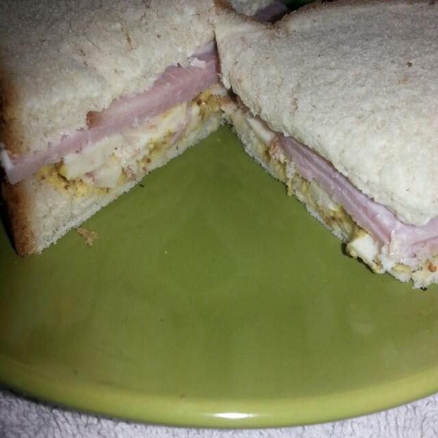 ham sandwich with bacon horseradish chzmUstard and mayo/Polly Gelfuso