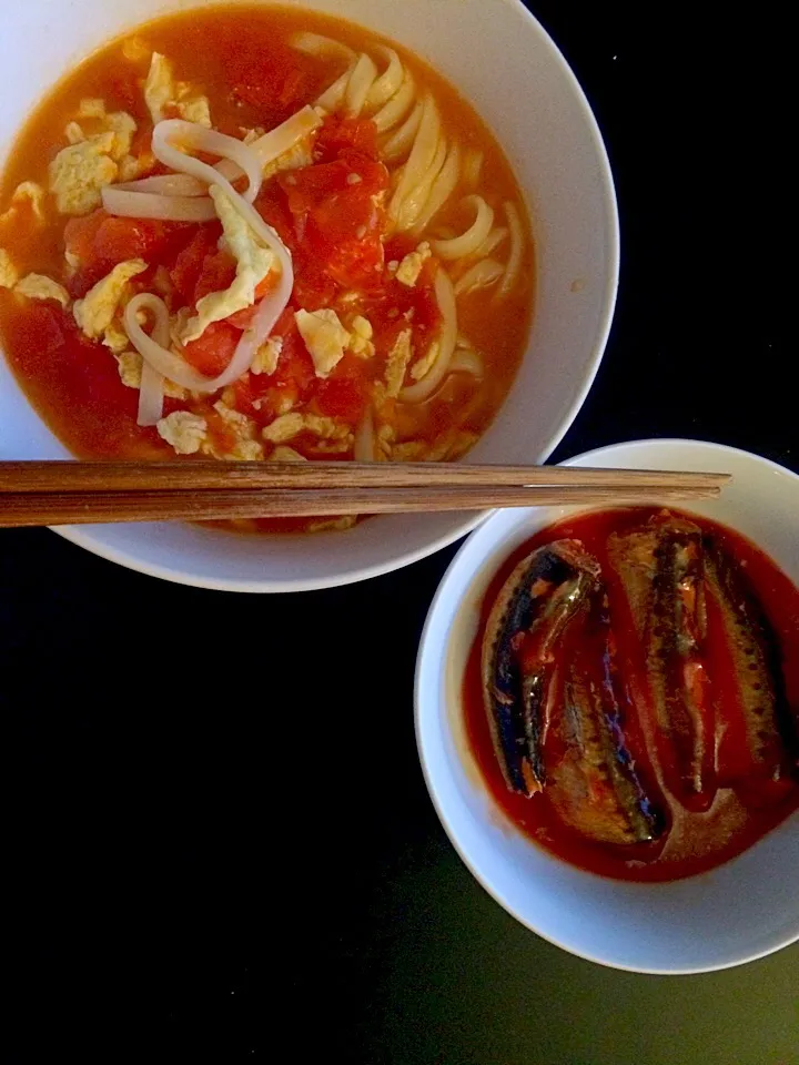 Snapdishの料理写真:Egg and tomato udon|アンディさん