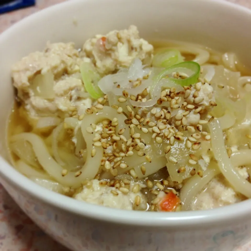 夜ごはん 肉団子うどん|はやしさん