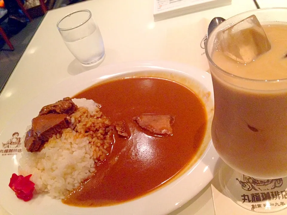 丸福珈琲店のカリー🍛&アイスカフェオレ|ch＊K*∀o(^^*)♪さん