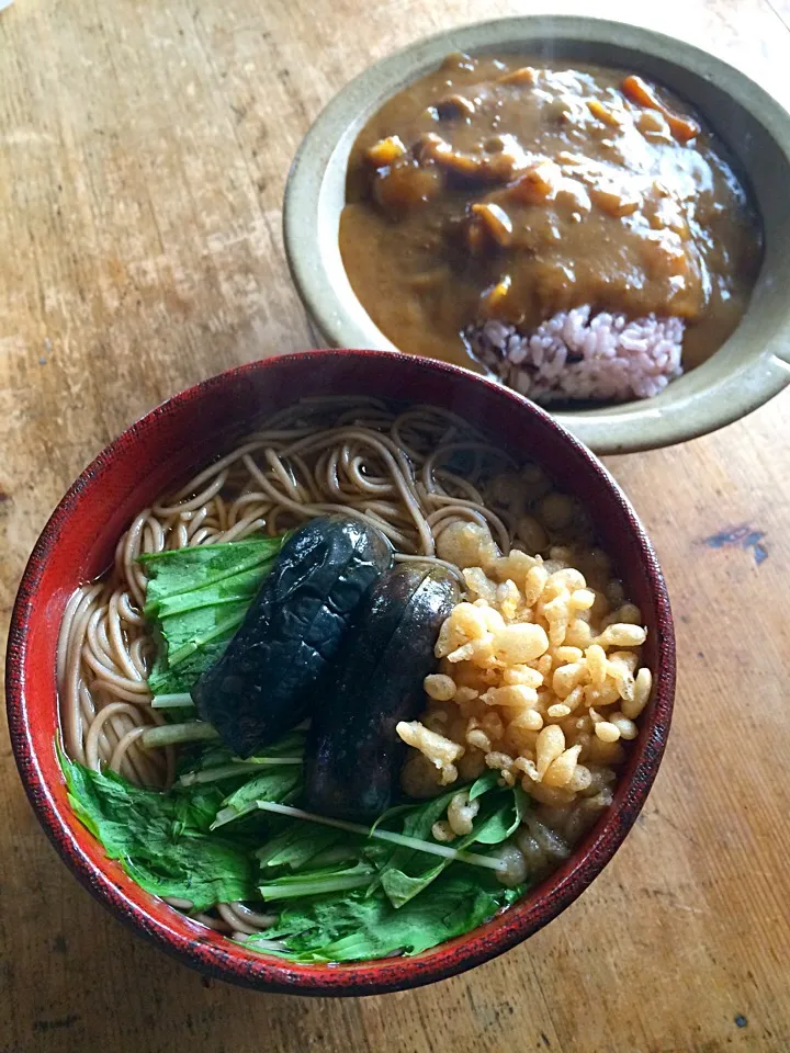 小茄子の蕎麦とカレーなお昼‼︎|Yoshinobu Nakagawaさん