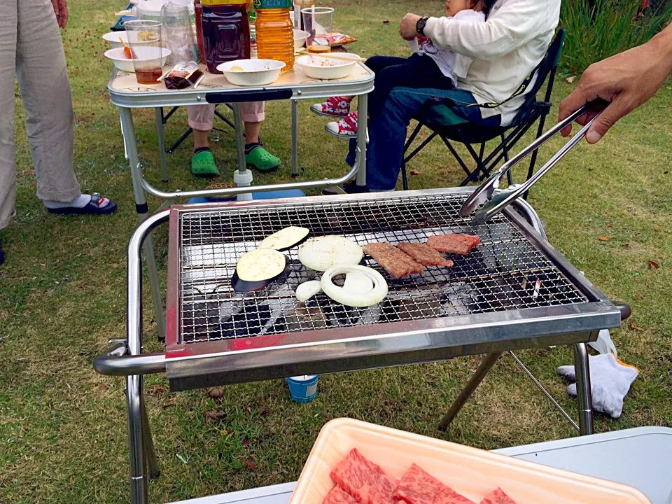 お庭でBBQ〜（≧∇≦）🍖🍗|かずみさん