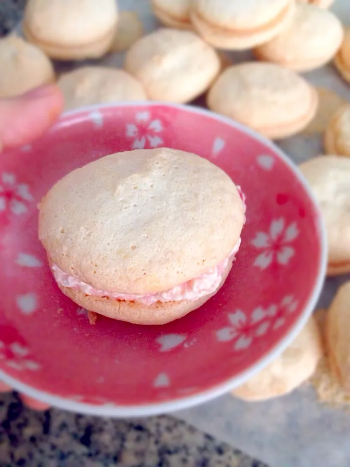 Strawberry cream cheese macaron|해리さん