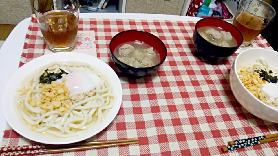 Snapdishの料理写真:ツナマヨかまたまうどん|かりんさん