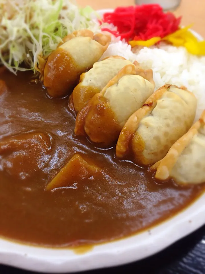 Snapdishの料理写真:揚げ餃子カレー|LiNxさん