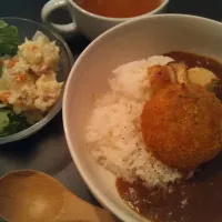 がっつりカツカレーランチ|おここさん