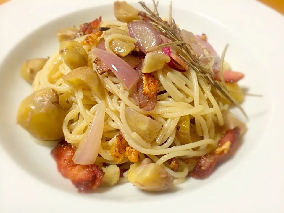 Chestnut&bacon pasta|Masakiさん