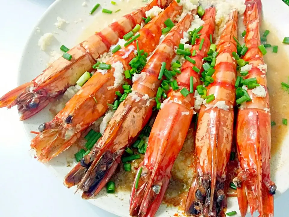 Steamed Garlic King Prawns 😍|🌷lynnlicious🌷さん