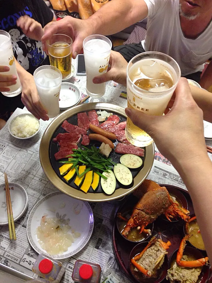 焼肉、伊勢海老でお誕生日会|mikaさん