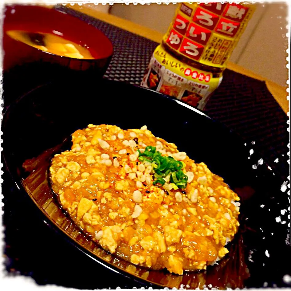 キヨシュンさんの雷丼
豆腐の味噌汁|カズさん