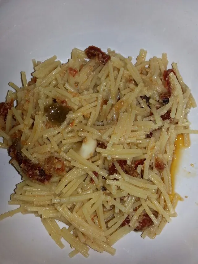 pasta.  with butter,  garlic,  sundried tomato,  cream chz,  And merken oil.|Polly Gelfusoさん