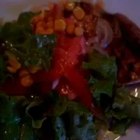 #Salad #tomtato #corn #Beef #healthy #dinner #night #kpop #body #skinny|thatkpopbodyさん