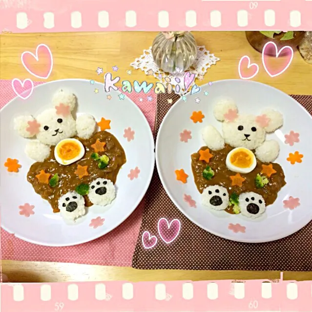 デコカレー♡  くまちゃん♬|ちびゆかさん