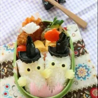 ニョロニョロおばけのハロウィン弁当 #キャラ弁 #デコ弁 #ハロウィン #ニョロニョロ|前田亜沙美さん