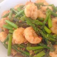 Prawn and asparagus with garlic soy|prinkcessさん