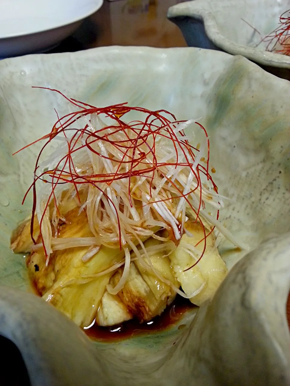 焼き茄子の胡麻ラ―白髪ねぎのせ|ふりるさん