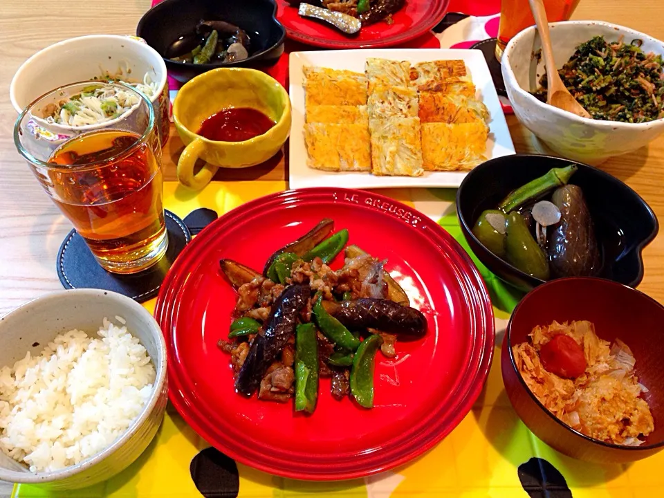 茄子と豚肉の生姜焼き じゃがいものガレット かちゅー湯|Miki  Asakuraさん