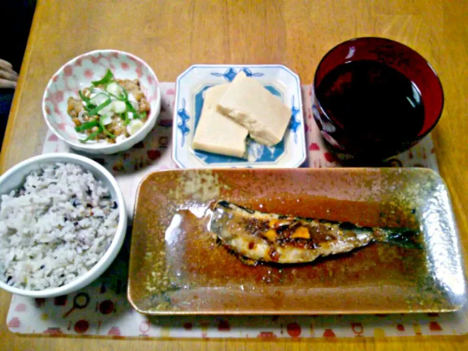 10月６日 鰯の梅生姜煮 納豆 高野豆腐 お味噌汁|いもこ。さん