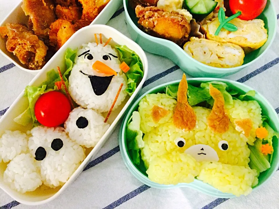 Snapdishの料理写真:「オラフ」＆「こまじろう」弁当|sucrerireさん