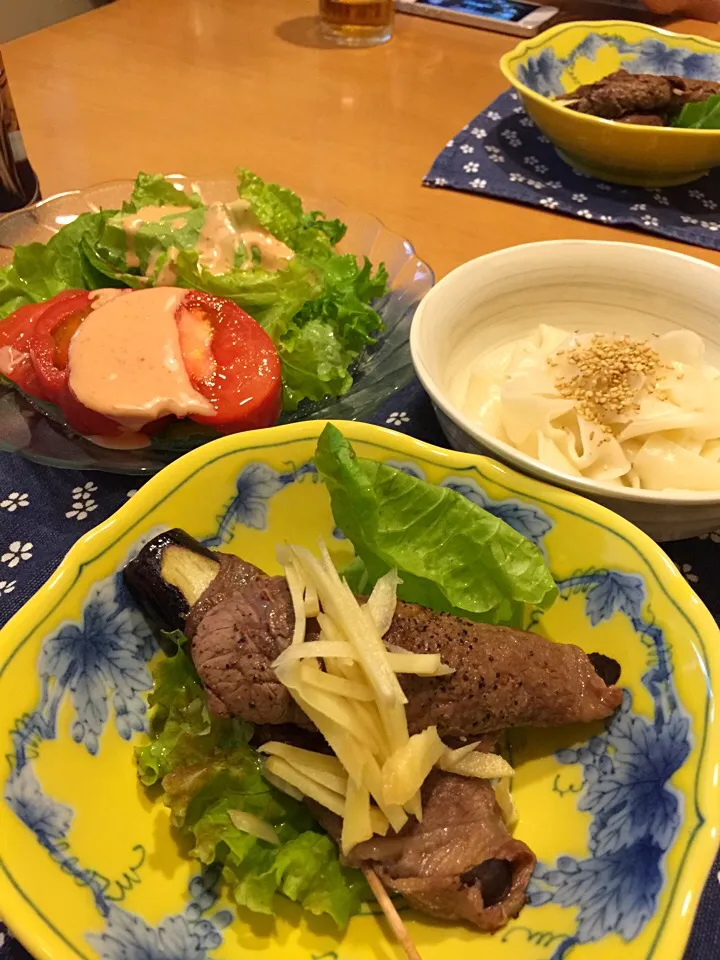 茄子を今半の牛肉で巻きました（≧∇≦）|mintさん