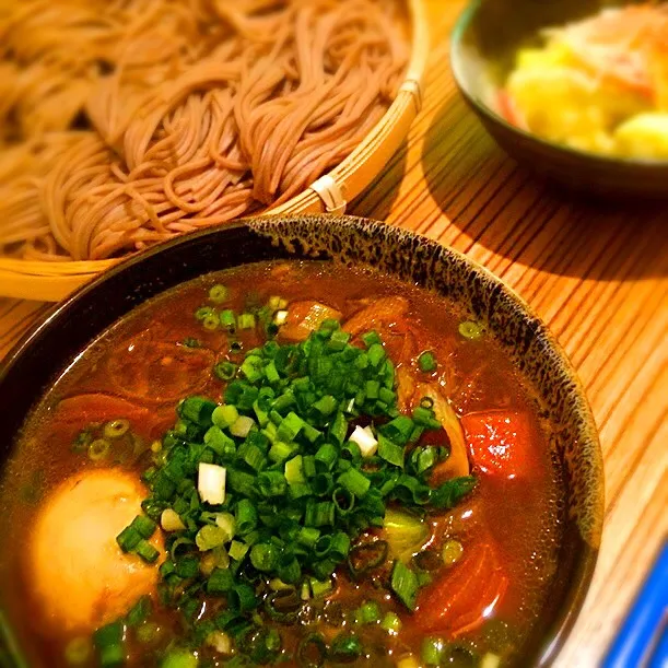 ＊晩ご飯＊ お蕎麦 ゆうべの角煮のリメイクそば汁 焼きナス|pinoyamaさん