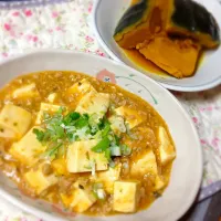 Snapdishの料理写真:麻婆豆腐ANDカボチャ煮|植田 まみさん