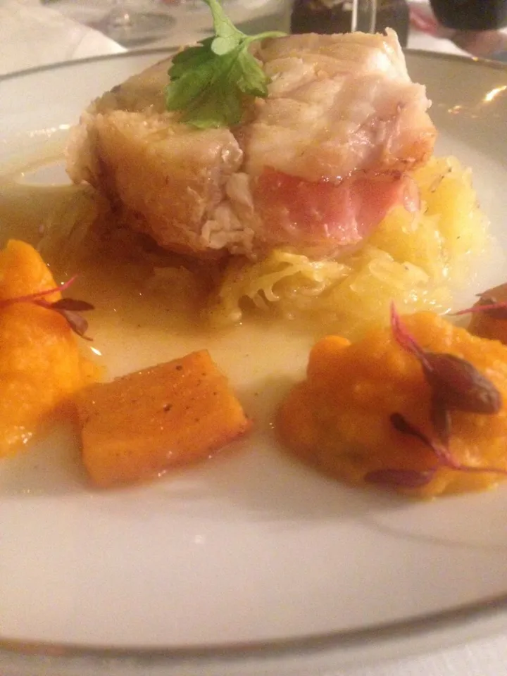 Monkfish Stuffed with Lobster over Spaghetti Squash and Butternut Squash|Christine pavelkaさん