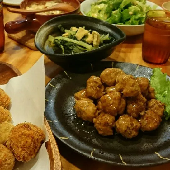 晩御飯～肉団子甘酢あん|ゆるるんさん