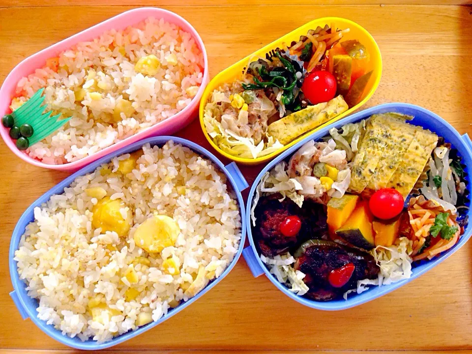 旦那＆幼稚園おべんと。栗ご飯🌰|かわちさん