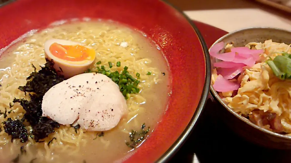 濃厚鶏だしラーメン と かしわ飯セット|kunio fukayaさん