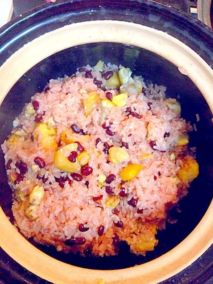 Chestnuts and Red beans rice.we call Kuli Gohan.|Sanae  Maruyamaさん