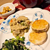 夕食　長芋のチーズ焼きなどなどゆるベジ食|とももさん