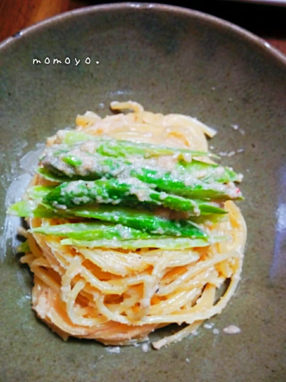 明太子のクリームパスタ。|Momoyoさん