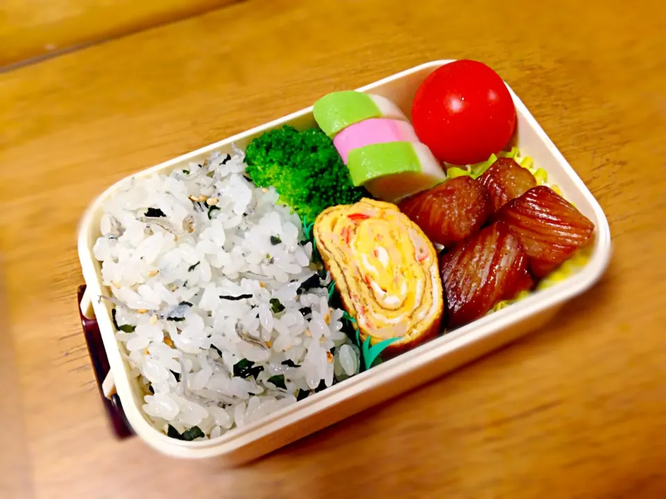 わかめご飯(^^) お弁当。|くりちさん