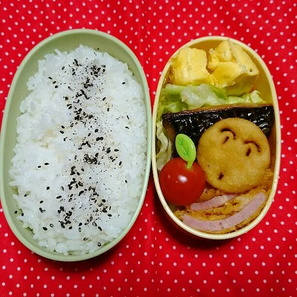 10/10(金)の旦那弁当🍱
♪さばの塩焼き
♪卵焼き
♪ハムカツ
♪スイートポテト
♪ミニトマト|ふみぃさん