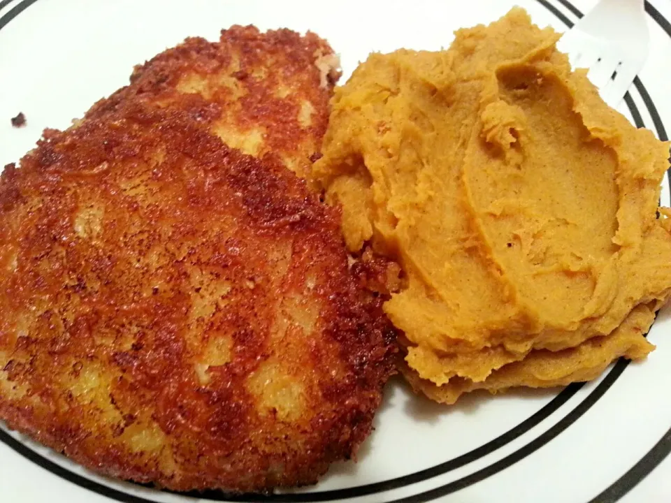 Pork Milanese & Mashed Cinnamon Sweet Potatoes|Melissa Marie Hallさん