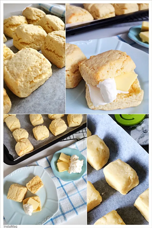 Snapdishの料理写真:Vanilla scones with condensed milk chantilly cream|12Dragonさん