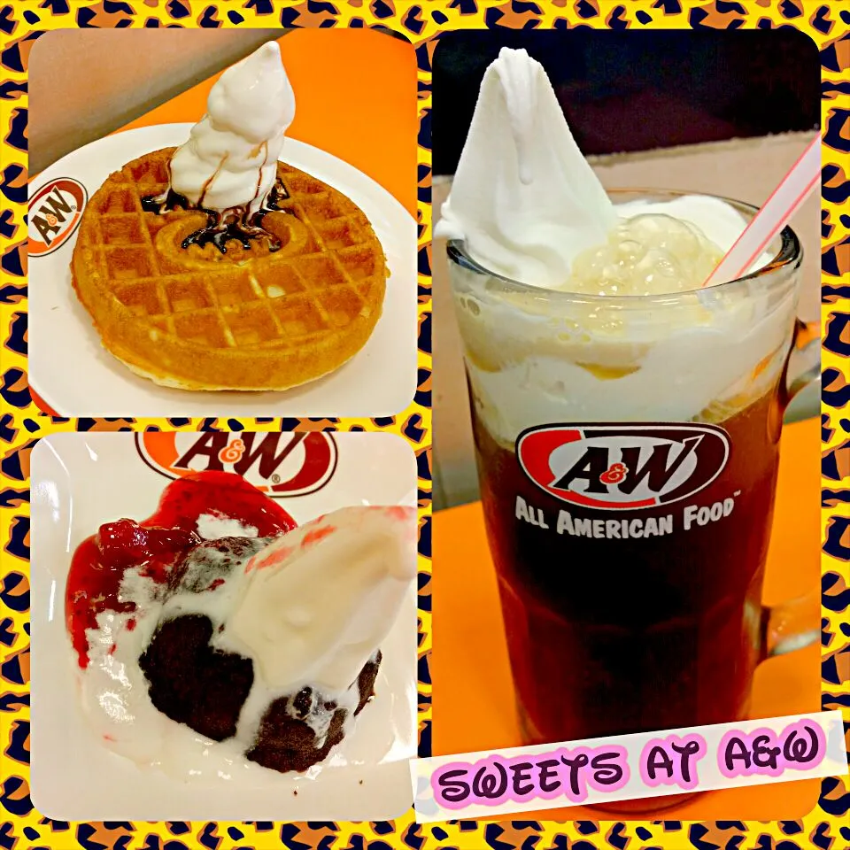 A &W ♡Root beer Float ♡Choc Lava cake♡Waffle ice cream|🌷lynnlicious🌷さん