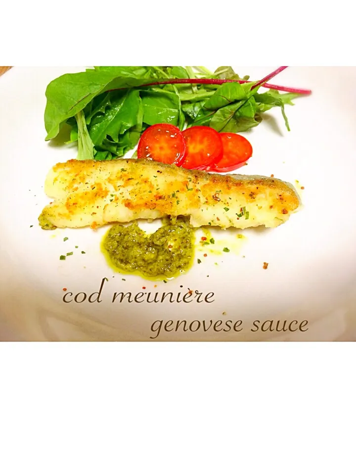 Cod Meuniere 〜Genovese sauce〜 フライパン一つで超簡単☺︎♩鱈のムニエルジェノベーゼソース|Jessy♡さん