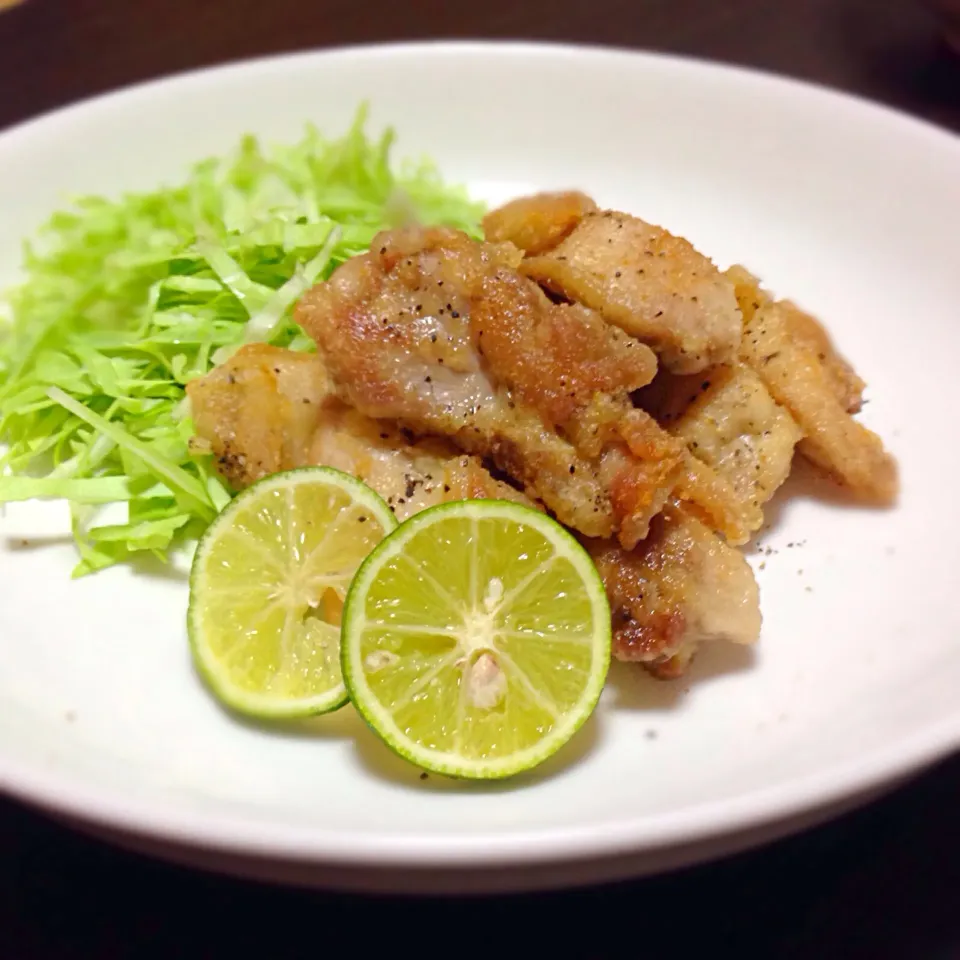 Snapdishの料理写真:鶏モモの塩にんにく揚げ|🌺🍍しぃちゃん(・ω・)🍍🌺さん