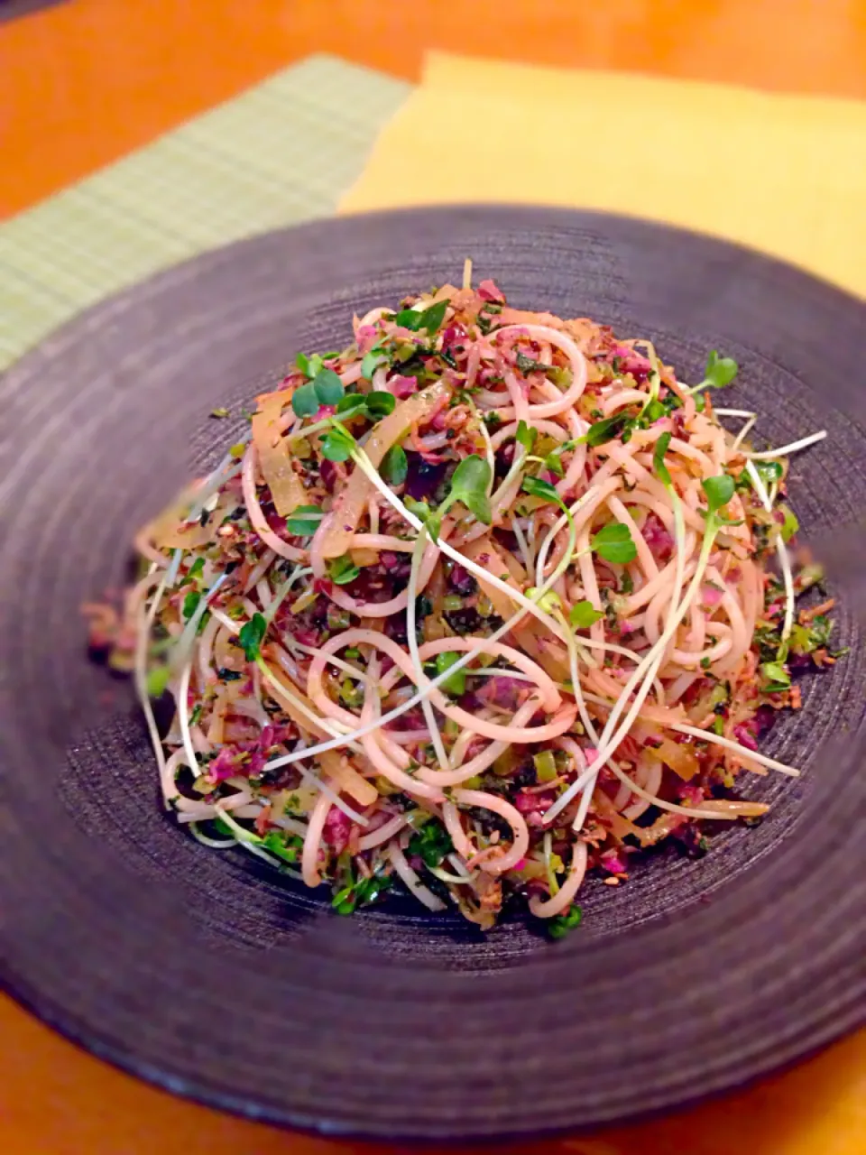 漬物とふりかけの和風パスタ🍝|チョッパー＆ホヌさん