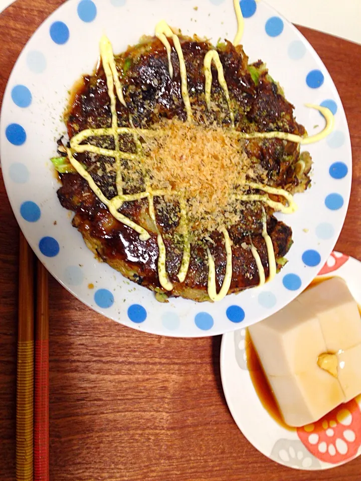 お好み焼きと高野豆腐|まりこすさん