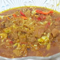 Snapdishの料理写真:Goat meet stew curry with chili and cabbage|MommiEclair's Homemadeさん