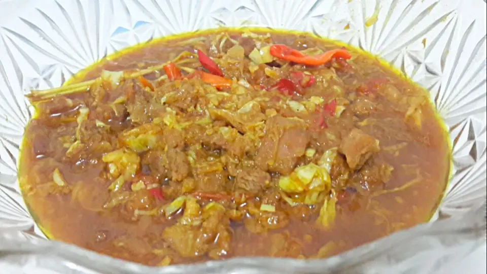 Goat meet stew curry with chili and cabbage|MommiEclair's Homemadeさん