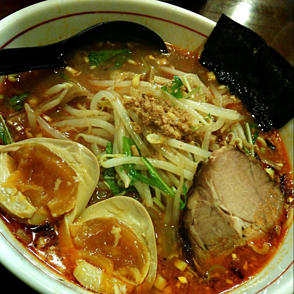 近所にある、ゴリララーメンの手打ちゴリララーメン、ピリ辛味噌味☆
(＊＞U＜＊)美味しかったぁ|Kashimanakitchenさん