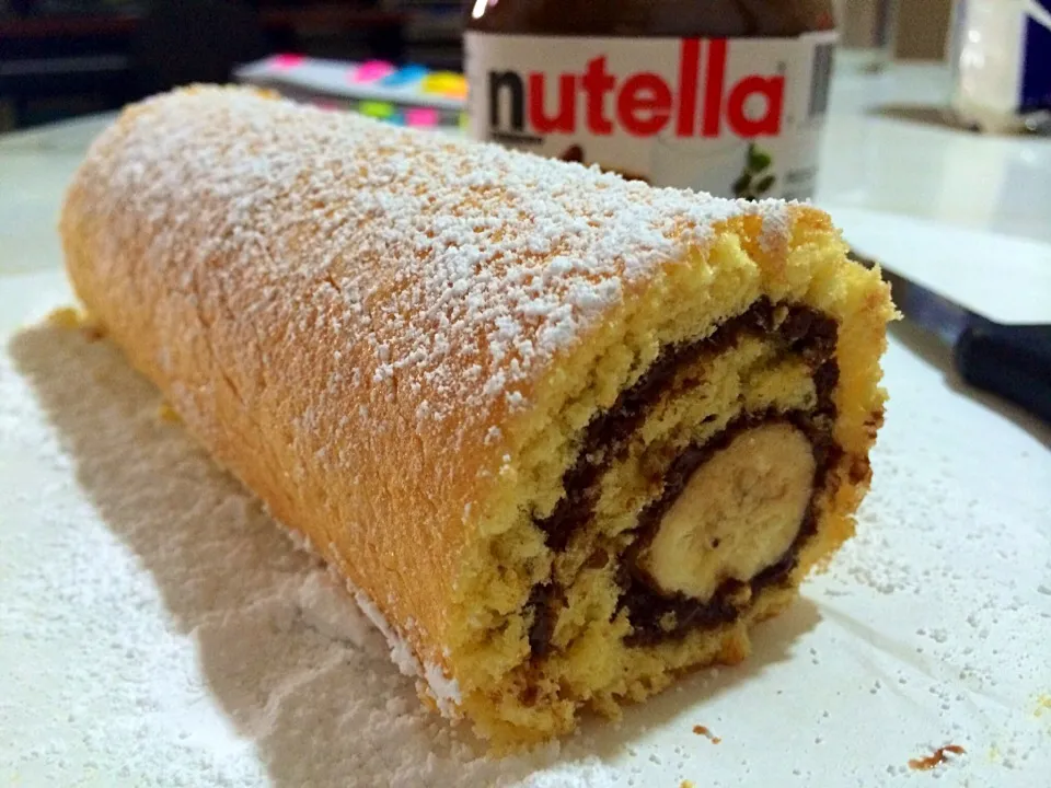 Nutella Banana Swiss roll|Trish Wongさん