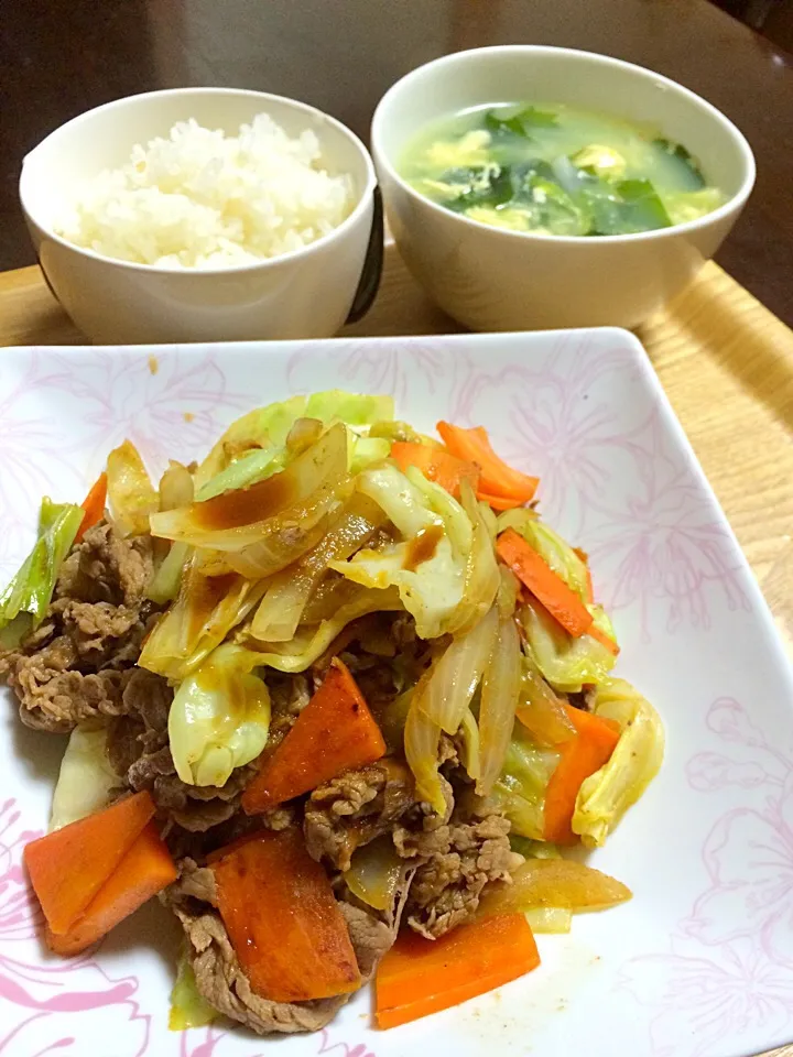 野菜たっぷり焼き肉定食|あきさん