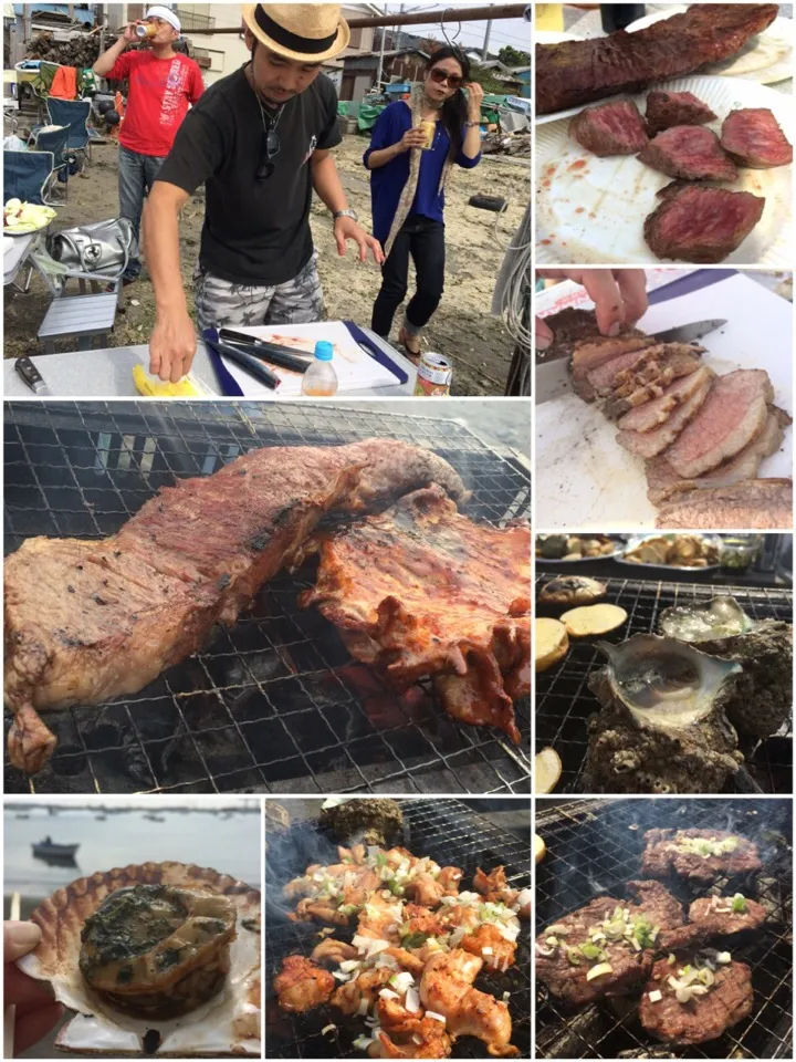 佐島の漁港で海鮮と特選お肉のBBQ〜|志野さん